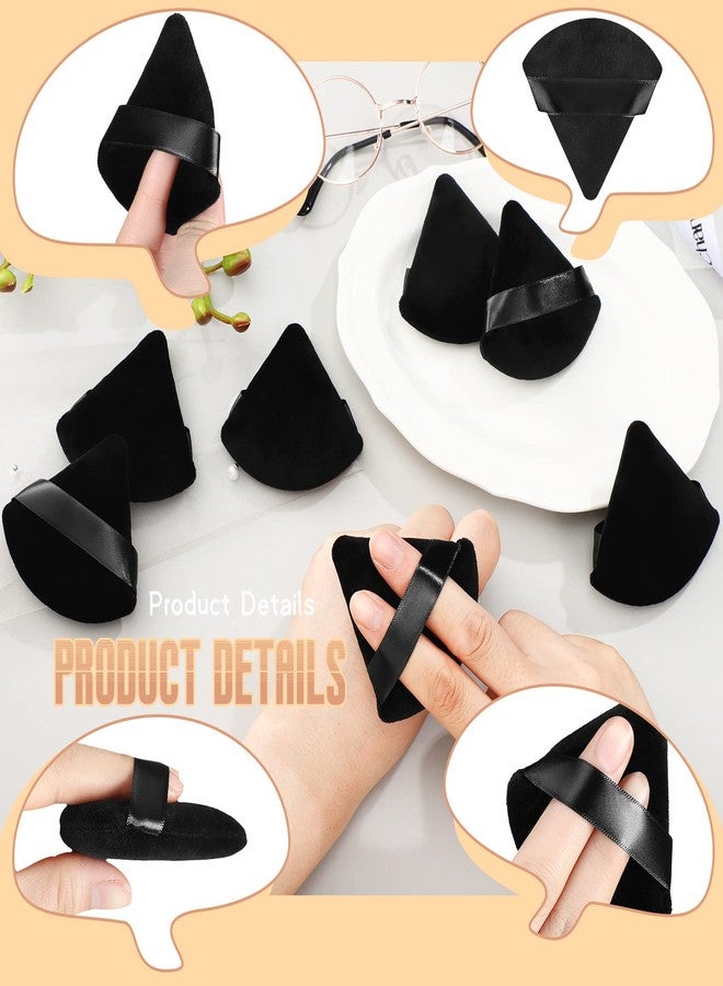 Suclain 48 Pcs Velour Triangle Powder Puff Soft Velour Makeup Puff for Face Powder Makeup Triangle Sponges for Wet and Dry Cosmetic Foundation Loose Mineral Body Tool(Black) - Image 4